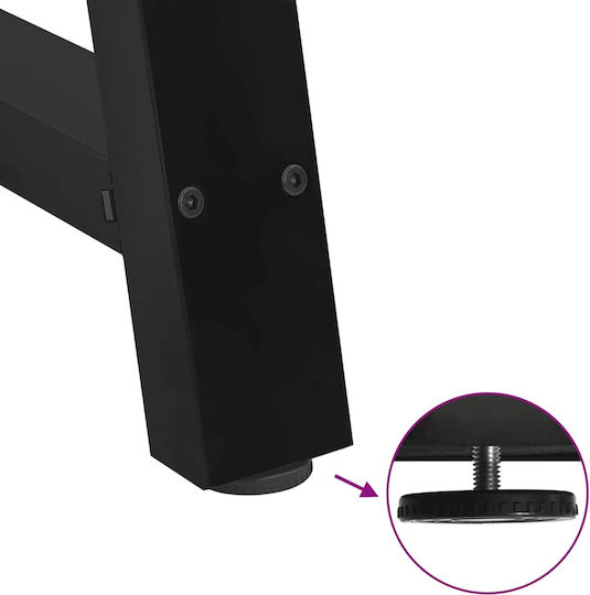 vidaXL Metallisches Möbelbein 2Stücke Für Tisch / Beistelltisch / Büro 70x72cm Schwarze