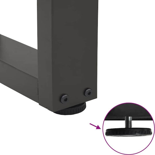 vidaXL Metallisches Möbelbein 2Stücke Für Tisch / Beistelltisch / Büro 60x42cm Anthrazit