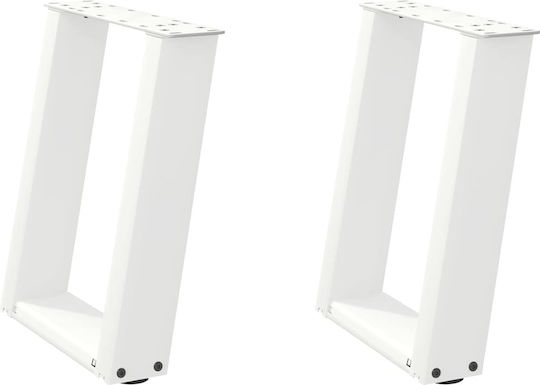 vidaXL Metallic Furniture Leg 2 Pieces Suitable for Table / Coffee Table / Office 38x72cm White