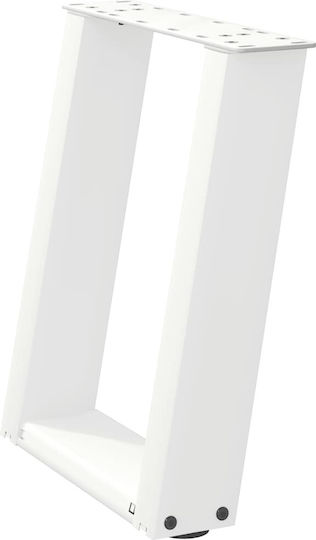 vidaXL Metallic Furniture Leg 2 Pieces Suitable for Table / Coffee Table / Office 38x72cm White