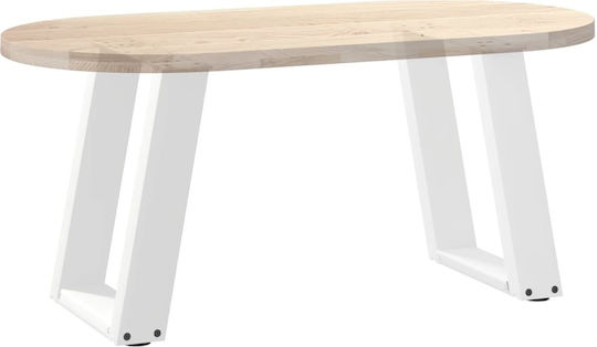 vidaXL Metallic Furniture Leg 2 Pieces Suitable for Table / Coffee Table / Office 38x72cm White