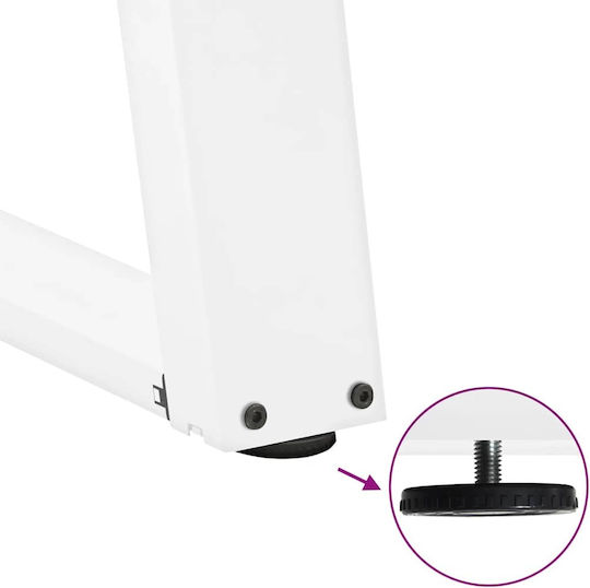 vidaXL Metallic Furniture Leg 2 Pieces Suitable for Table / Coffee Table / Office 80x72cm White