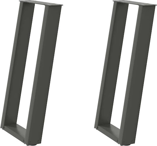 vidaXL Metallisches Möbelbein 2Stücke Für Tisch / Beistelltisch 28x72cm Anthrazit