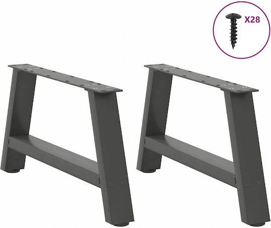 vidaXL Металик Крак На Мебел 2 Бройки Подходящ За Маса / Малка Маса 60x30см Антрацит