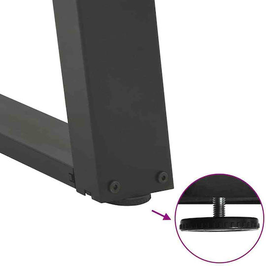 vidaXL Metallisches Möbelbein 2Stücke Für Tisch / Beistelltisch 28x72cm Anthrazit
