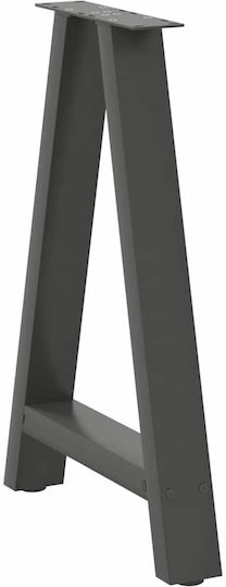 vidaXL Metallisches Möbelbein 2Stücke Für Tisch / Beistelltisch / Büro 60x72cm Anthrazit