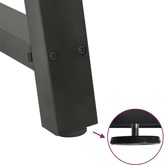 vidaXL Metallisches Möbelbein 2Stücke Für Tisch / Beistelltisch / Büro 60x72cm Anthrazit