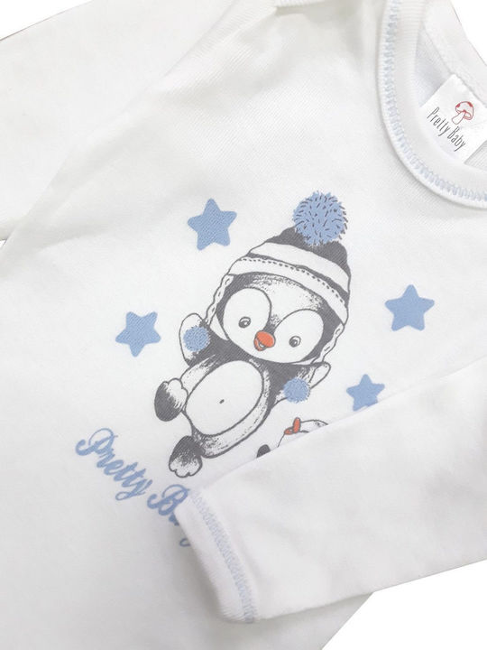 Pretty Baby Baby Bodysuit Long-Sleeved Penguin White