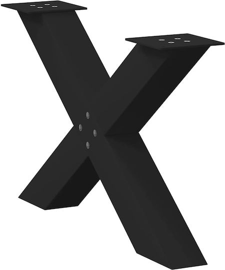 vidaXL Μεταλλικό Πόδι Επίπλου 2τμχ Κατάλληλο για Τραπέζι / Τραπεζάκι / Γραφείο 70x42cm Μαύρο