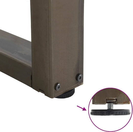 vidaXL Metallic Furniture Leg 2 Pieces Suitable for Table / Coffee Table / Office 30x30cm Brown