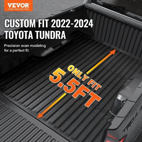 Vevor Σετ Μπροστινά και Πίσω Πατάκια 4τμχ για Toyota Tundra 2022-2024 Μαύρα