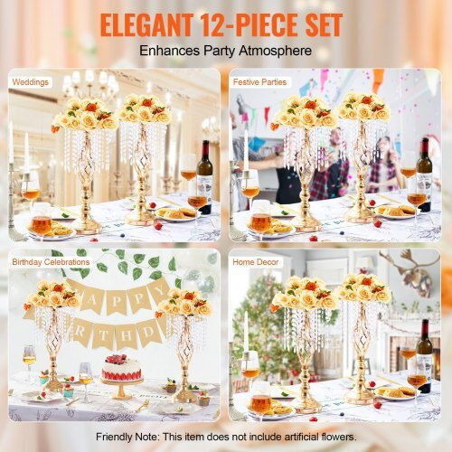 Vevor 12 Pcs 49cm Crystal Wedding Vase Event Decoration Hlhpsjk50cm1yxmi4v0