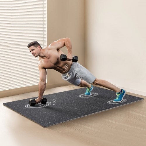 Vevor Rubber Gym Floor Puzzle Mat Black 12pcs