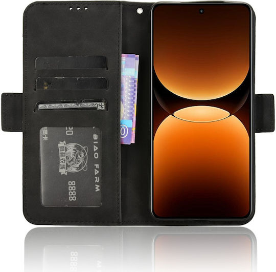 Книга Калъф От Изкуствена Кожа Пластмаса Силикон Черен (Realme GT 7 Pro)
