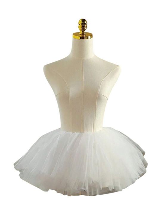 30cm Elastic Tutu Petticoat Underskirt Multiple Layers Tulle Full Volume White
