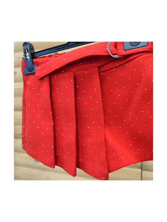 Skort Red Glitter Belt