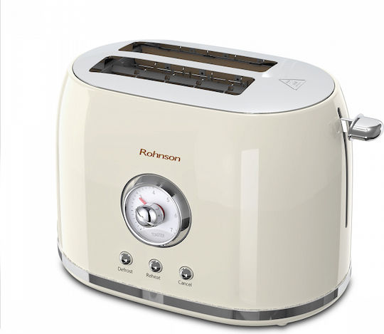 Rohnson Nostalgia Toaster 2 Slots 800W Beige