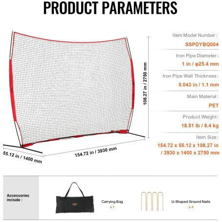 Vevor Soccer Net 365.76x274.32cm