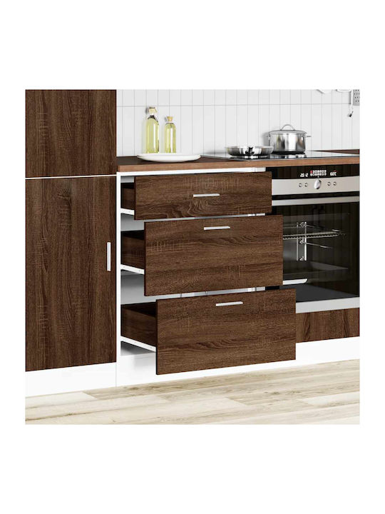 Kitchen Floor Drawer Unit Brown Oak 60x46x81.5pcs