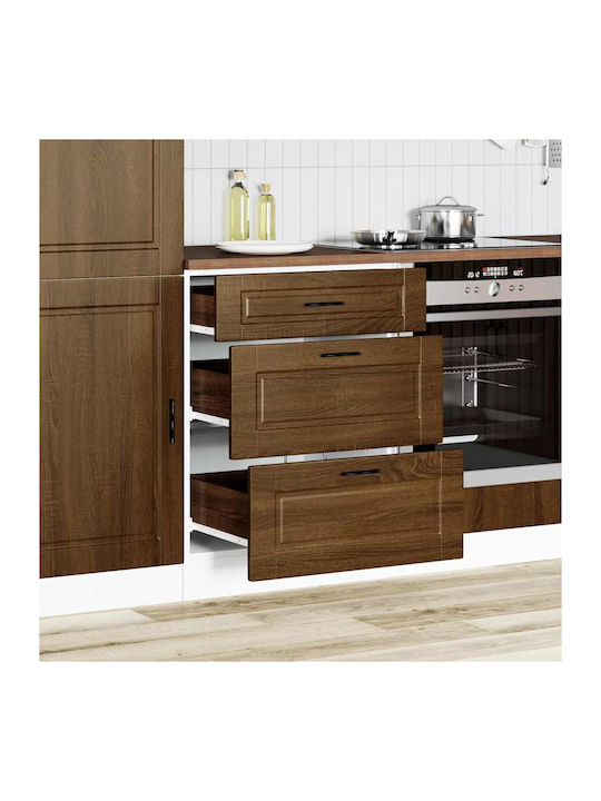 Porto Kitchen Floor Drawer Unit Brown Oak 60x46x81.5pcs