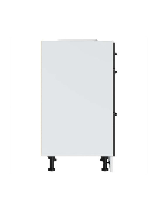 Kalmar Comodă de Bucătărie de Podea Negru 31.5x46x81.5buc