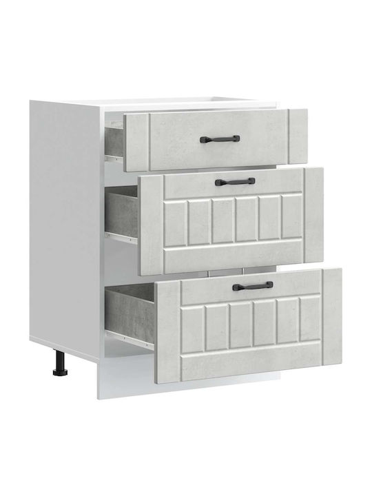 Lucca Kitchen Floor Drawer Unit Concrete Grey 60x46x81.5pcs