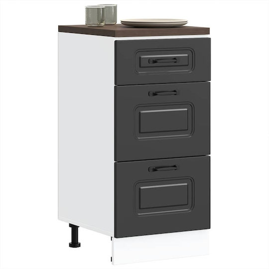 Kalmar Comodă de Bucătărie de Podea Negru 31.5x46x81.5buc