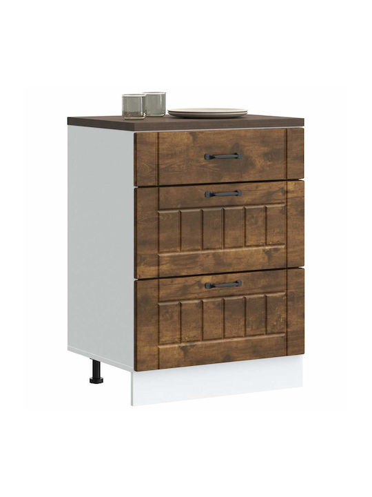 Lucca Comodă de Bucătărie de Podea Smoked Oak 60x46x81.5buc
