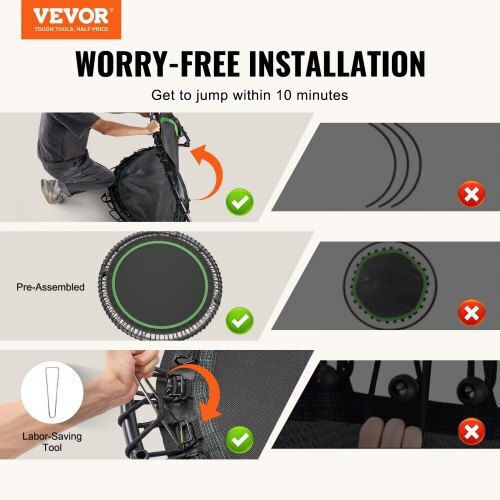Vevor 51" Foldable Mini Fitness Trampoline Handle Adults