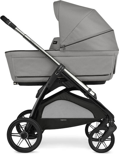 Inglesina Aptica Quattro Darwin Infant Recline Adjustable 3 in 1 Baby Stroller Suitable for Newborn Platinum Grey / Litio Black 12.7kg