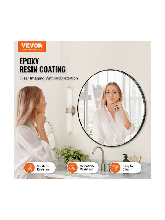 Vevor Wall Mirror with Black Metallic Frame Diameter 76.2cm 1pcs