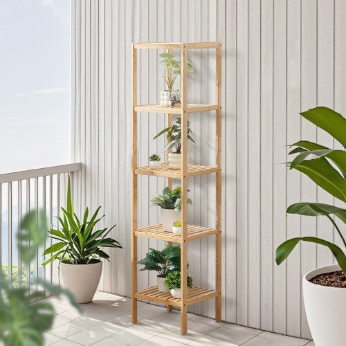 Corner Beige Bookcase 33x33x147cm