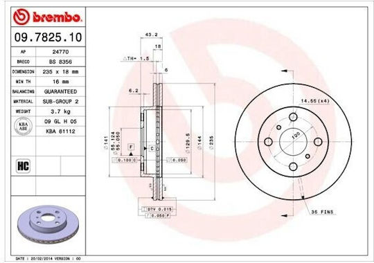 Brembo Bremsscheiben für Toyota Yaris