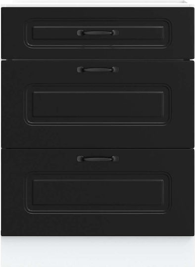 Kalmar Kitchen Floor Drawer Unit Black 51.5x46x81.5pcs