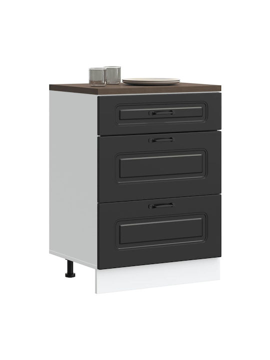 Kalmar Kitchen Floor Drawer Unit Black 51.5x46x81.5pcs