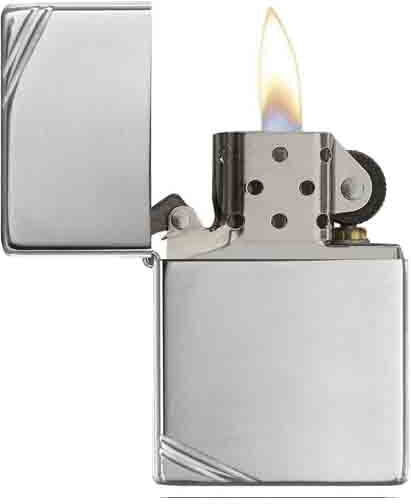 Zippo Vintage Winddichtes Feuerzeug Flamme Hochglanz Chrom