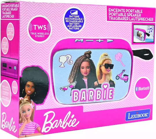 Lexibook Bluetooth Speaker with Radio and Battery Life up to 4 hours Barbie BT018BB