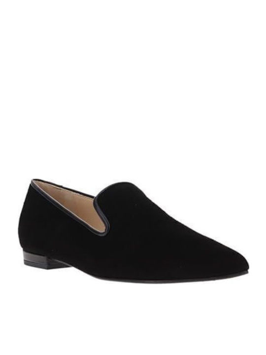 Leather Women's Loafers in Black Color