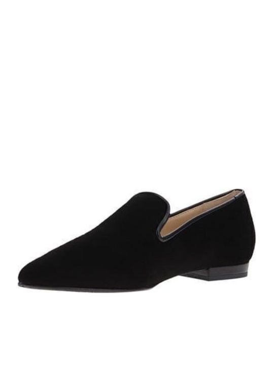 Leather Women's Loafers in Black Color
