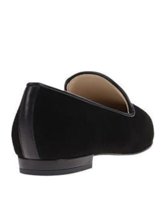 Leather Women's Loafers in Black Color