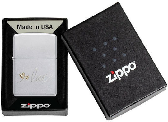 Zippo Love Запалка Пламък В Сребрист Цвят