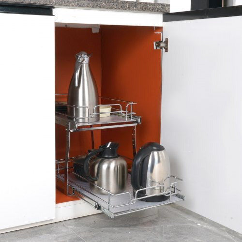 Vevor Schieberegale Doppelt 33x53cm Chrom Küche Badezimmer Schränke Hgs214w21d15h80ocv0