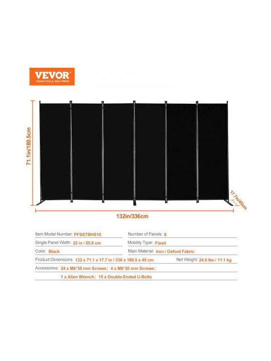 Vevor Διακοσμητικό Παραβάν Υφασμάτινο 311x180.5cm