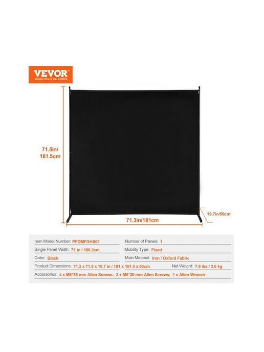 Vevor Διακοσμητικό Παραβάν Υφασμάτινο 181x181.5cm
