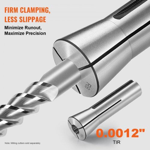Vevor Set of 13 Precision Collets R8 1/8'' 7/8'' Steel 45# Milling Machine Drill Center Machining R8jt13pcsw00o2d91v0