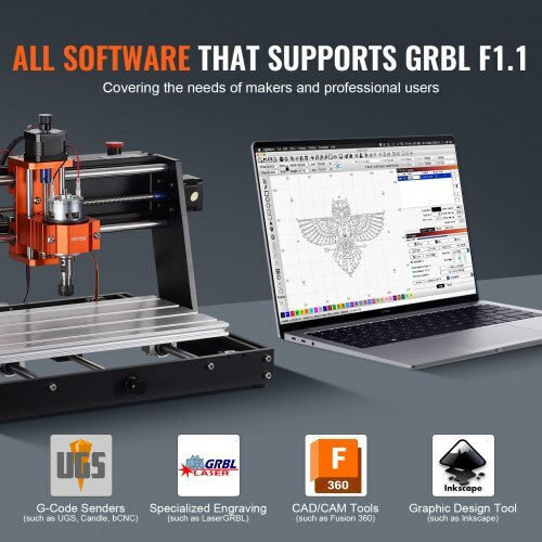 Vevor CNC Router Machine 300x200x72mm 120w 3 Axes Grbl 1200rpm Offline Controller Wood Acrylic MDF PVC Plastic Foam Skdkj3020cmurz4twv2