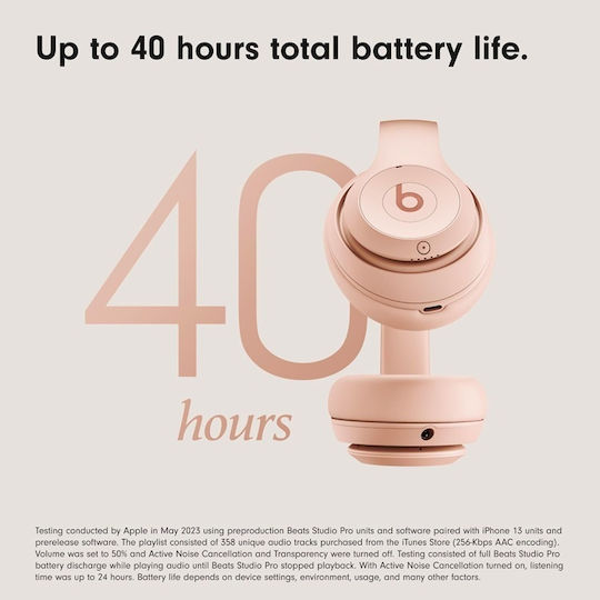 Beats Studio Pro x Kim Kardashian Kabellos / Kabelgebunden Über Ohr Kopfhörer mit 40 Stunden Betriebszeit und Quick Charge Sandstone