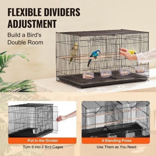 Vevor Bird Cage 76x46.5x46.5cm. Black