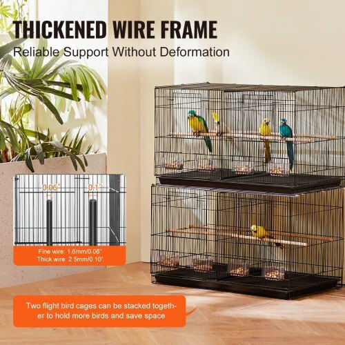 Vevor Bird Cage 76x46.5x46.5cm. Black