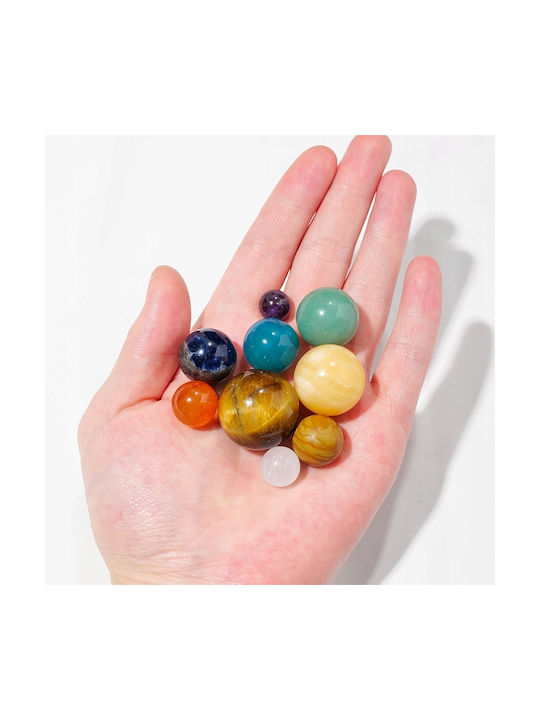 Solar System Minerals Stones in a Wooden Box Gift 9 Planets